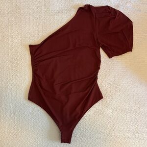 Free People Somethin’ Bout You Bodysuit in Burgundy - Size Small